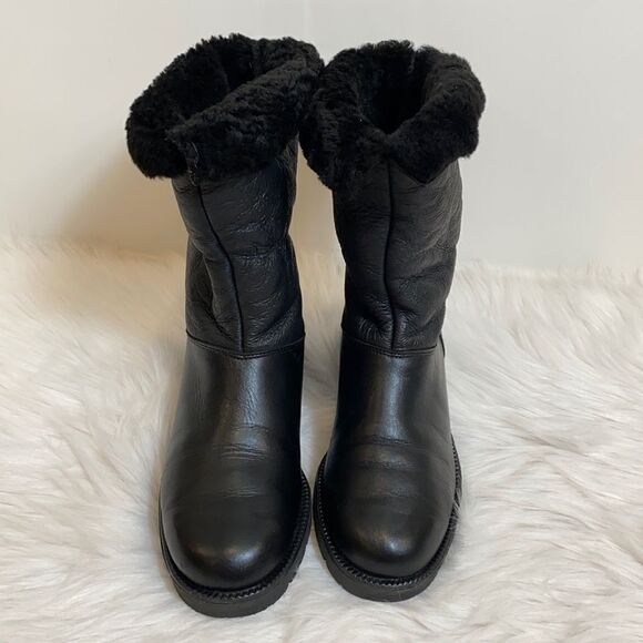 Santana Canada black leather winter boots size 6.5 - Picture 1 of 13